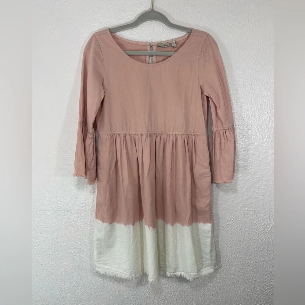 Anthropologie Holding Horses Lilibet Baby Doll Pink Dip Dye Ombre Dress Women 0